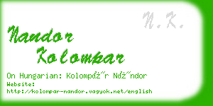 nandor kolompar business card